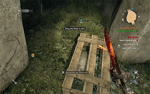 Do wnętrza Chatki Sabita przedostań się wskakując przez okno - Rozstaje (Two Roads Diverged) | Poboczne zadania - Farma Jasira - Dying Light: The Following - poradnik do gry