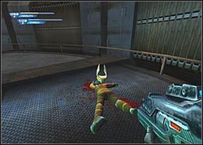 Zaraz zaatakuje Cię najsilniejszy Skaarj, z jakim miałeś do tej pory do czynienia - Power Plant - część 2 | Sanctuary | Unreal II The Awakening - Unreal II: The Awakening - poradnik do gry