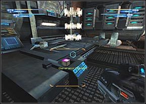 Otwórz wielkie wrota korzystając z umieszczonego obok nich przycisku i skręć w lewo, do znanego Ci już korytarza - Power Plant - część 2 | Sanctuary | Unreal II The Awakening - Unreal II: The Awakening - poradnik do gry