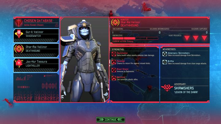 Okno przedstawiające status Łowczego. - Walka z Wybrańcami | Wybrańcy | XCOM 2 - XCOM 2 - poradnik do gry