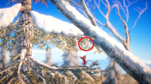 Niewidoczny sekret na gałęzi... - Poziom 9 - Winter Sun | Sekrety w Unravel - guziki - Unravel - poradnik do gry
