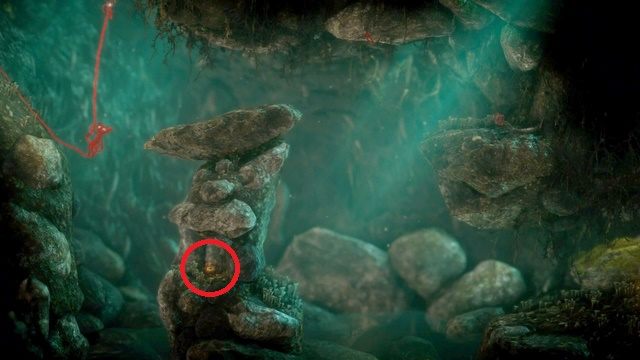 Jeden z guzików odnajdziesz w dziurze, pomiędzy skałami - Poziom 4 - Mountain Trek | Opis przejścia Unravel - Unravel - poradnik do gry