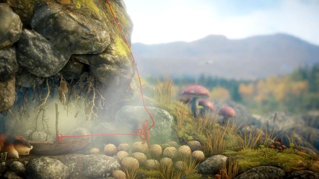 Odstrasz gryzonia oparami z trujących grzybów - Poziom 4 - Mountain Trek | Opis przejścia Unravel - Unravel - poradnik do gry