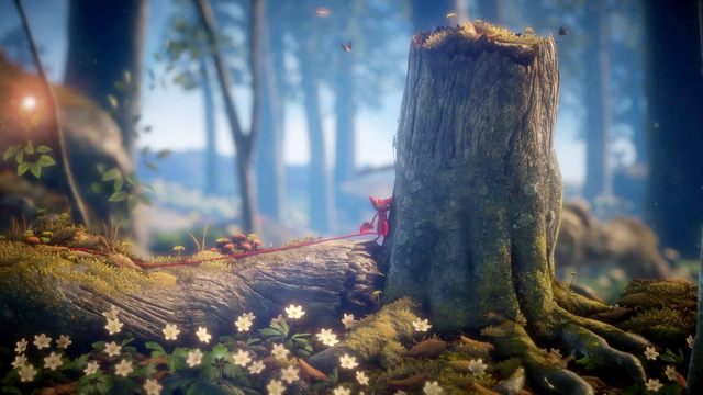 Dotrzyj do pniaka, skąd dostaniesz się do lokalizacji dwóch seretów - Poziom 11 - Last Leaf | Opis przejścia Unravel - Unravel - poradnik do gry