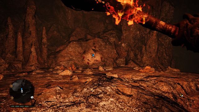 Po tym jak wejdziesz do jaskini musisz przykucnąć, aby przejść do jej głębi - Rysunki naskalne | Północne Oros | Far Cry Primal - Far Cry Primal - poradnik do gry
