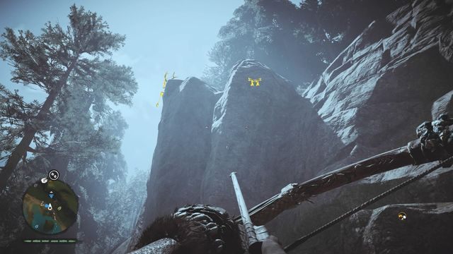 Stojąc na brzegu spójrz do góry, na prawo od punktu wspinaczkowego - Maski Izila | Południowe Oros | Far Cry Primal - Far Cry Primal - poradnik do gry