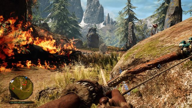 Uważaj na rzucane w Twoją stronę bomby oraz szybko rozprzestrzeniający się ogień. - Siostry ognia (Dah) | Opis przejścia | Far Cry Primal - Far Cry Primal - poradnik do gry