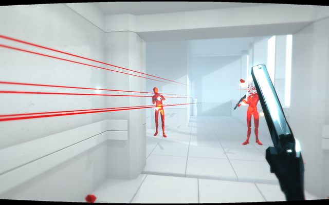 Za drzwiami do windy czekają dwaj oponenci z shotgunami - Poziomy 16-20 | Opis przejścia SUPERHOT - SUPERHOT - poradnik do gry