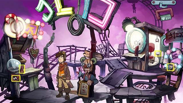Podejdź do automatu z gumami do żucia (po lewej) - Stwórz zastępczą Goal | Rozdział czwarty Deponia Doomsday - Deponia Doomsday - poradnik do gry