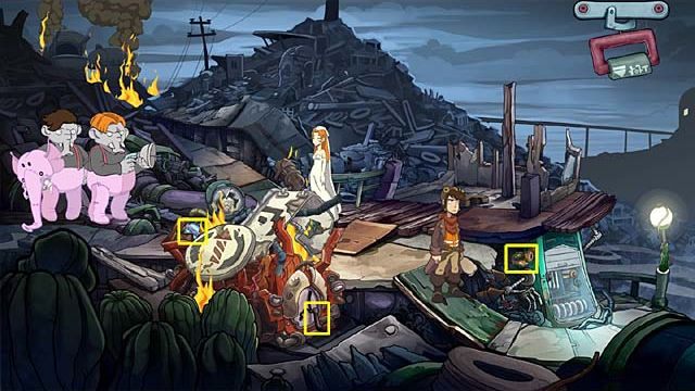 Po pogawędce ze słoniem podejdź do Nilbota i kliknij go - Uwolnij się od towarzystwa Utopian | Rozdział siódmy Deponia Doomsday - Deponia Doomsday - poradnik do gry