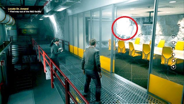 Słabo dostrzegalny Chronon Source znajdziesz w rogu Sali konferencyjnej - Akt III - Monarch Gala | Opis przejścia Quantum Break - Quantum Break - poradnik do gry