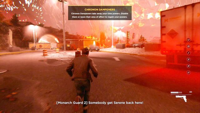 Najpierw biegnij do Zakłócacza, by wyłączyć pole blokujące twoje umiejętności - Akt III - Monarch Gala | Opis przejścia Quantum Break - Quantum Break - poradnik do gry