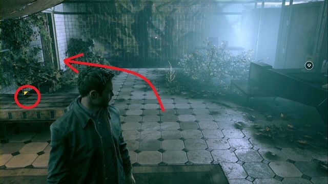 Poświata Chronon Source widoczna jest zza ściany, przejdź naokoło, by je zebrać - Akt IV - Preparing the Time Machine | Opis przejścia Quantum Break - Quantum Break - poradnik do gry