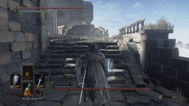Następnie udaj się do góry, przejdź przez most i wyjdź po drabinie. - Starożytna wiwerna | Bossowie w Dark Souls 3 - Dark Souls III - opis przejścia i sekrety