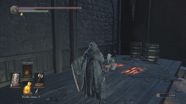 Gdy już uporasz się z zagrożeniem podnieś leżący pod drabiną Migoczący tytanit - Zamek Lothric | Opis przejścia Dark Souls 3 - Dark Souls III - opis przejścia i sekrety