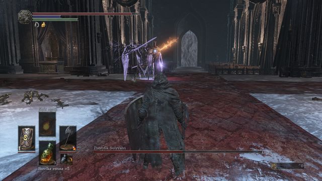 Obaj przeciwnicy wykonują te same sekwencje ciosów, jeden robi to z małym opóźnieniem. - Pontyfik Sulyvahn | Bossowie w Dark Souls 3 - Dark Souls III - opis przejścia i sekrety