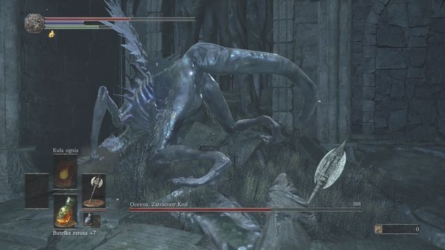 Po nieudanej szarży masz możliwość zaatakowania w tył bossa. - Oceiros, Zatracony Król | Bossowie w Dark Souls 3 - Dark Souls III - opis przejścia i sekrety