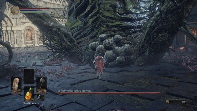 Zaraz po rozpoczęciu walki biegnij prosto w stronę największego pęcherza. - Toczony przez klątwę drzewiec | Bossowie w Dark Souls 3 - Dark Souls III - opis przejścia i sekrety