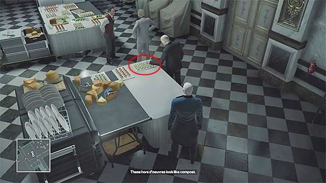 Novikov co pewien czas zjawia się w pomieszczeniu cateringu żeby ponarzekać na swoich podwładnych - Hitman: Zamordowanie Viktora Novikova, Paryż - The Showstopper | Solucja - Hitman - poradnik do gry