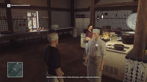 Przedstaw się kuchmistrzowi jako nowy pomocnik kuchenny - Hitman: Zamordowanie Silvio Caruso, Sapienza - Świat Jutra | Solucja - Hitman - poradnik do gry