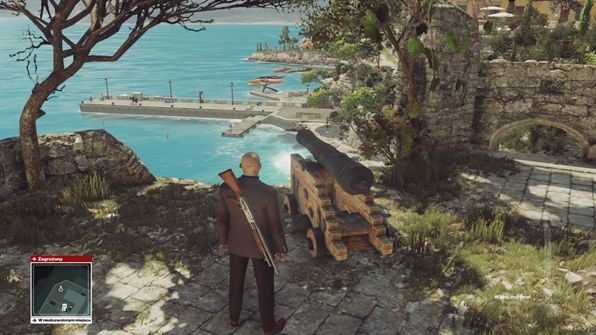 Poczekaj aż Francesca będzie na molo, po czym wystrzel armatę - Hitman: Zamordowanie Francesci De Santis, Sapienza - Świat Jutra | Solucja - Hitman - poradnik do gry