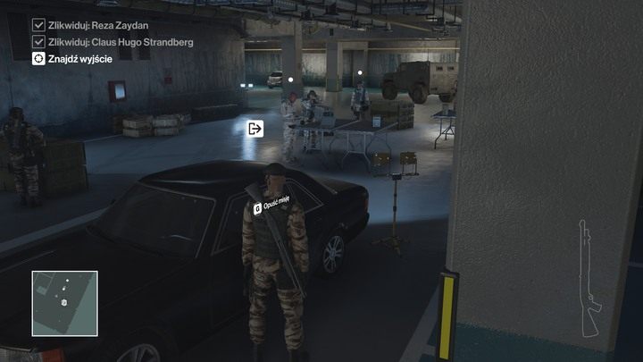 Samochód pracowników konsulatu zaparkowany jest w podziemiach konsulatu. - Hitman: Opuszczenie obszaru misji, Marrakesz - Złota klatka | Solucja - Hitman - poradnik do gry
