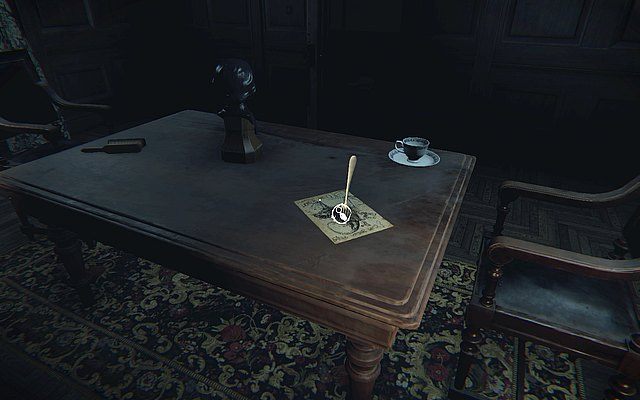 Na stole, pod wbitym widelcem, znajdziesz kolejny rysunek gryzonia - Krok 3 - Podkład | Opis przejścia Layers of Fear - Layers of Fear - poradnik do gry