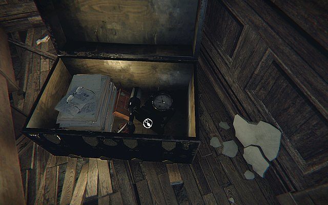 Krok piąty - otwórz skrzynię w pokoju po przygodach z windą - wewnątrz znajdziesz zegar - Echa z przeszłości | Sekrety Layers of Fear - Layers of Fear - poradnik do gry