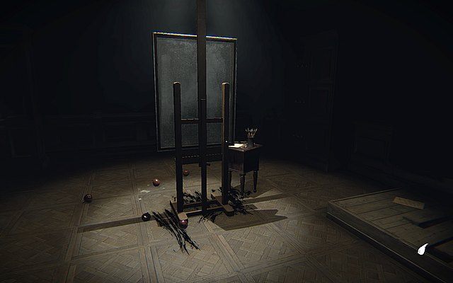 Podejdź pod płótno i czytaj kartkę położoną na komódce obok niego - Krok 1 - Płótno | Opis przejścia Layers of Fear - Layers of Fear - poradnik do gry