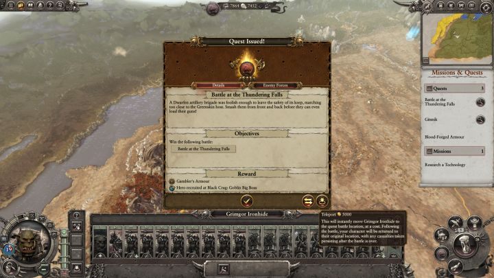 Możesz teleportować się do miejsca rozpoczęcia misji w każdym momencie. - Kampania - opis przejścia i porady | Zielonoskórzy | Total War Warhammer - Total War: Warhammer - poradnik do gry