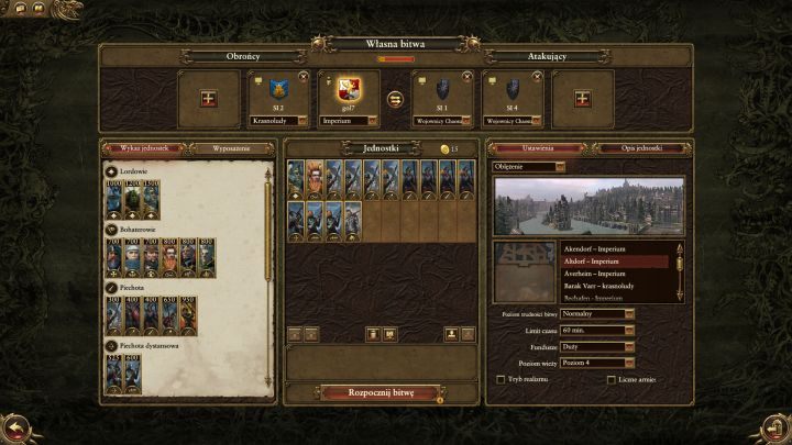 Oblężenia można aktywować z poziomu menu głównego gry. - Oblężenie | Bitwa | Total War Warhammer - Total War: Warhammer - poradnik do gry