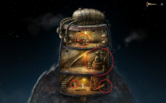 Głównym zadaniem na tym etapie gry jest zdobycie magicznego kamienia, który jest w posiadaniu wyrodnego mnicha - Pokonaj hydrę | Planeta mnichów Samorost 3 - Samorost 3 - poradnik do gry