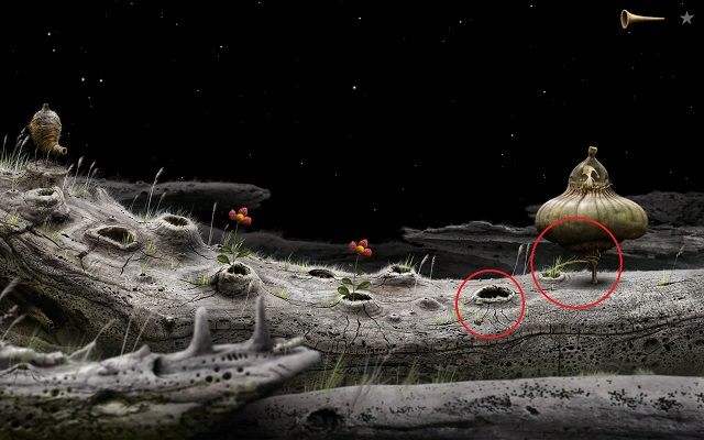 Po lądowaniu w kolejnej lokacji zobaczysz powyższy widok - Zdobądź nasiona | Wielka Kłoda Samorost 3 - Samorost 3 - poradnik do gry