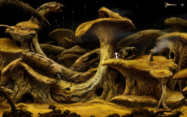 Twoim oczom ukaże się następujący widok - Zdobądź klej | Włochata Planeta Samorost 3 - Samorost 3 - poradnik do gry
