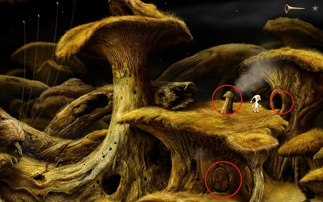 Ustaw się obok wejścia widocznego na zdjęciu powyżej - Zdobądź klucz | Włochata Planeta Samorost 3 - Samorost 3 - poradnik do gry
