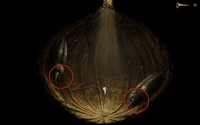Bohater zejdzie po nitce do jaskini w której siedzą dwa owady - Zdobądź klucz | Włochata Planeta Samorost 3 - Samorost 3 - poradnik do gry