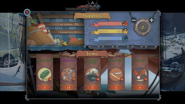 Na zakup zapasów decyduj się tylko w ostateczności, bo punkty sławy lepiej wydawać na inne cele - Zapasy | Karawana | The Banner Saga 2 - The Banner Saga 2 - poradnik do gry