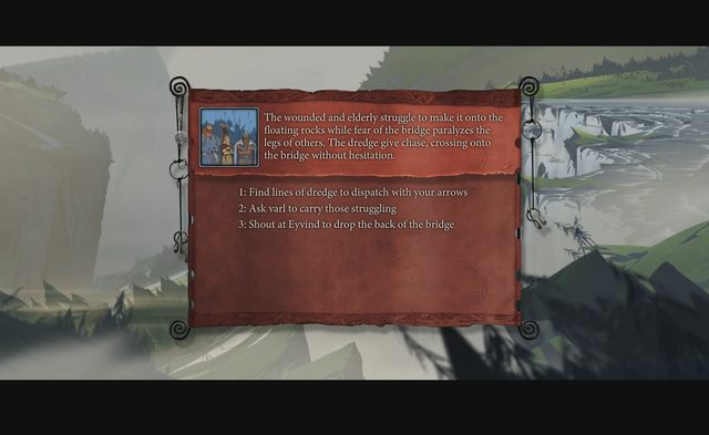 Podczas przeprawy nad przepaścią możesz utracić bardzo dużo ludzi i jeszcze więcej zapasów - Podróż do Ormsdalr | Rozdział 8 / Chapter 8 | The Banner Saga 2 - The Banner Saga 2 - poradnik do gry