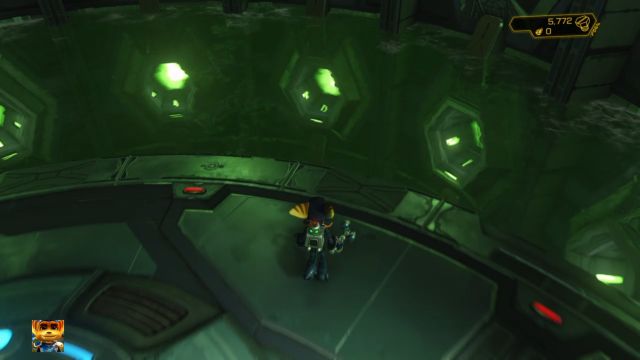 Złota Śrubka znajduje się na dnie zbiornika wodnego, obok mechanizmu na Omniklucz. - Ratchet & Clank: Złote Śrubki/Gold Bolt - lista, wszystkie śrubki - Ratchet & Clank - poradnik do gry