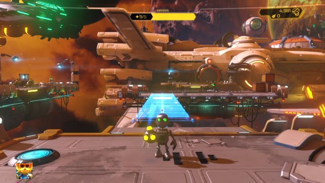Wykorzystaj robota-most (Bridgebot), by dostać się na drugą stronę. - Ratchet & Clank: Planeta Nebula G34 - solucja, opis przejścia, wszystkie zadania - Ratchet & Clank - poradnik do gry