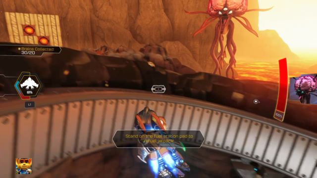 Przy wylocie z jaskini czeka znajomy przeciwnik. - Ratchet & Clank: Planeta Gaspar - solucja, opis przejścia, wszystkie zadania - Ratchet & Clank - poradnik do gry