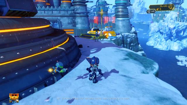 Po wszystkim wskocz do taksówki i wróć w okolice sklepu. - Ratchet & Clank: Planeta Batalia - solucja, opis przejścia, wszystkie zadania - Ratchet & Clank - poradnik do gry