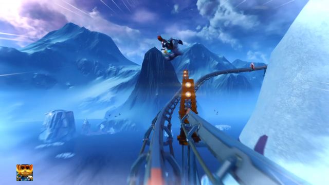 Uważaj na te przeszkody - kontakt z nimi zakończy się wczytaniem punktu kontrolnego. - Ratchet & Clank: Planeta Batalia - solucja, opis przejścia, wszystkie zadania - Ratchet & Clank - poradnik do gry