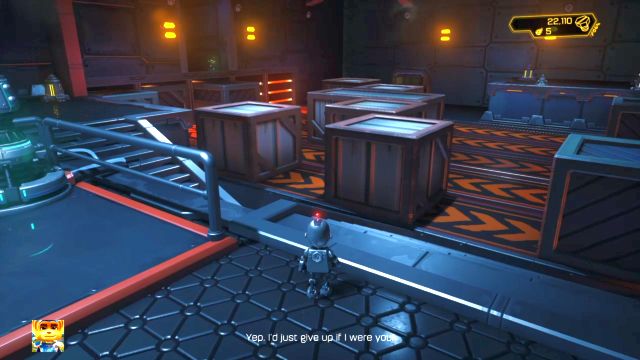 Widoczne w oddali roboty. - Ratchet & Clank: Planeta Quartu - solucja, opis przejścia, wszystkie zadania - Ratchet & Clank - poradnik do gry