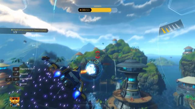 ... i wykorzystaj ją, by zniszczyć hydrokolektory. - Ratchet & Clank: Planeta Pokitaru - solucja, opis przejścia, wszystkie zadania - Ratchet & Clank - poradnik do gry