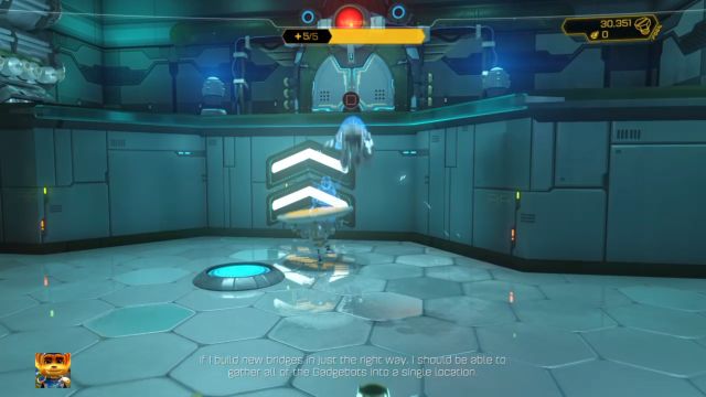Wykorzystaj roboty by dostać się na górę i zasilić mechanizm. - Ratchet & Clank: Deplanetiser - solucja, opis przejścia, wszystkie zadania - Ratchet & Clank - poradnik do gry