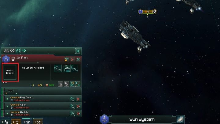 Zaznacz jednostki bojowe za pośrednictwem indeksu lub zakładki w lewym dolnym rogu ekranu - Tworzenie fundamentów imperium | Dobry start w Stellaris - Stellaris - poradnik do gry