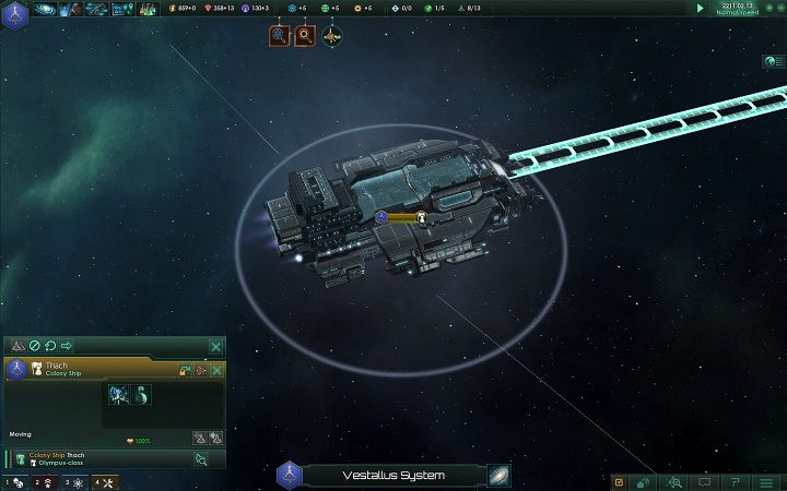 Kiedy jednostka będzie gotowa zaznacz ją - Zajmowanie układów i kolonizacja planet | Dobry start w Stellaris - Stellaris - poradnik do gry