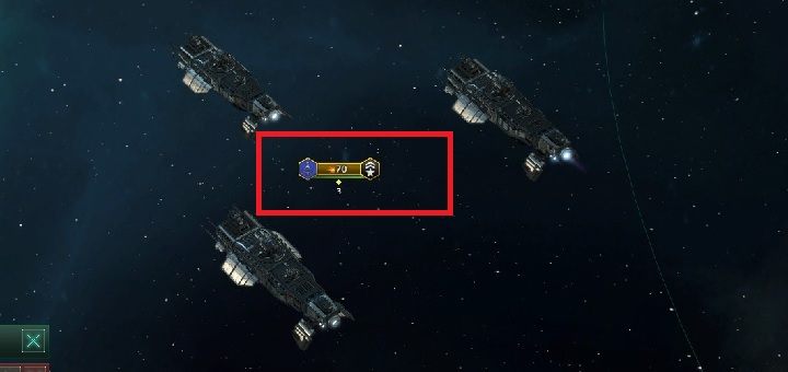 Niezależnie od wielkości jednostki zawsze nad nią zobaczysz powyższy panel - Flota w Stellaris - Stellaris - poradnik do gry