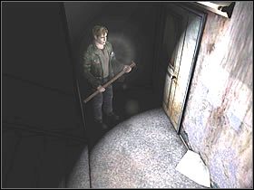 Na dole otwórz drzwi prowadzące na korytarz wewnętrzny - Blue Creek Apartment | Silent Hill 2 - Silent Hill 2 - poradnik do gry